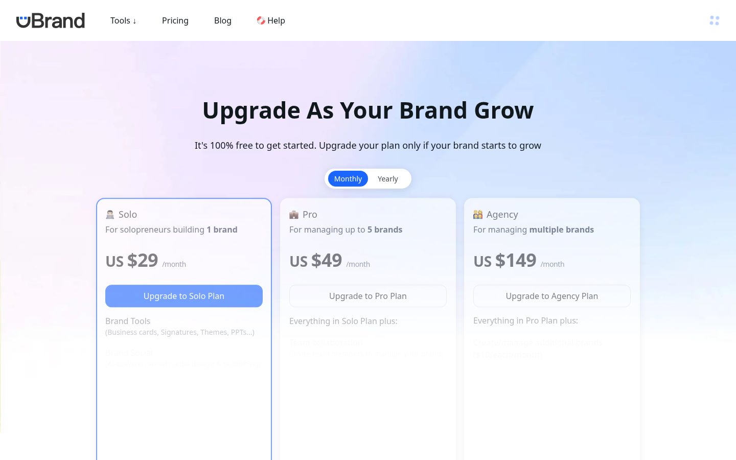 Ubrand Pricing