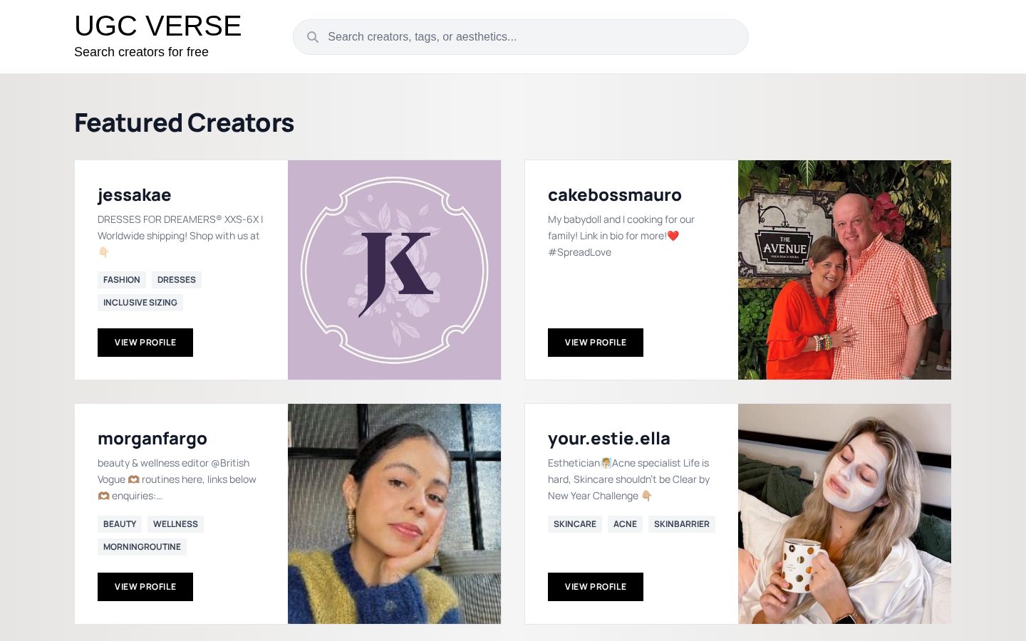 UGC Verse Homepage