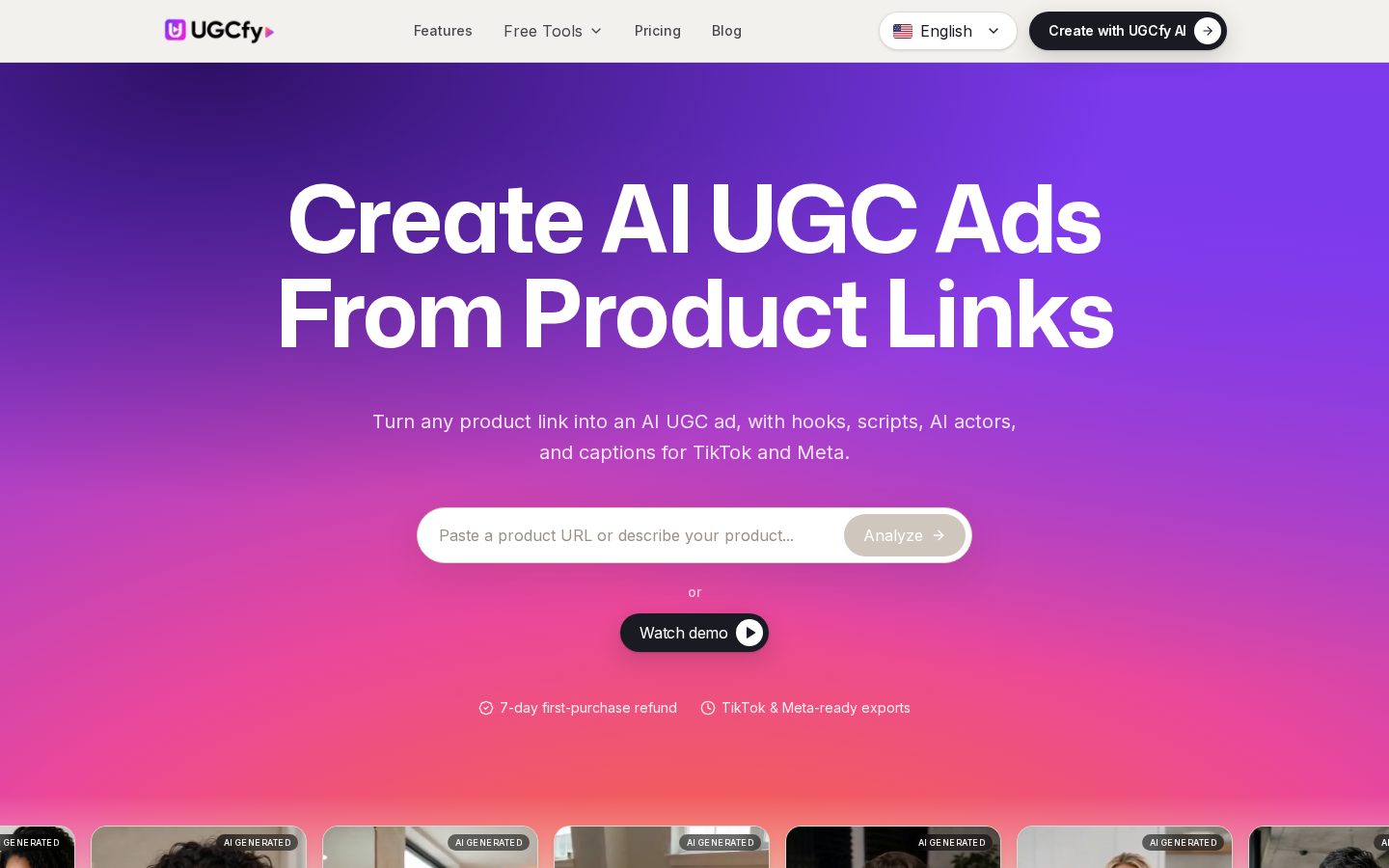 UGCfy AI Homepage