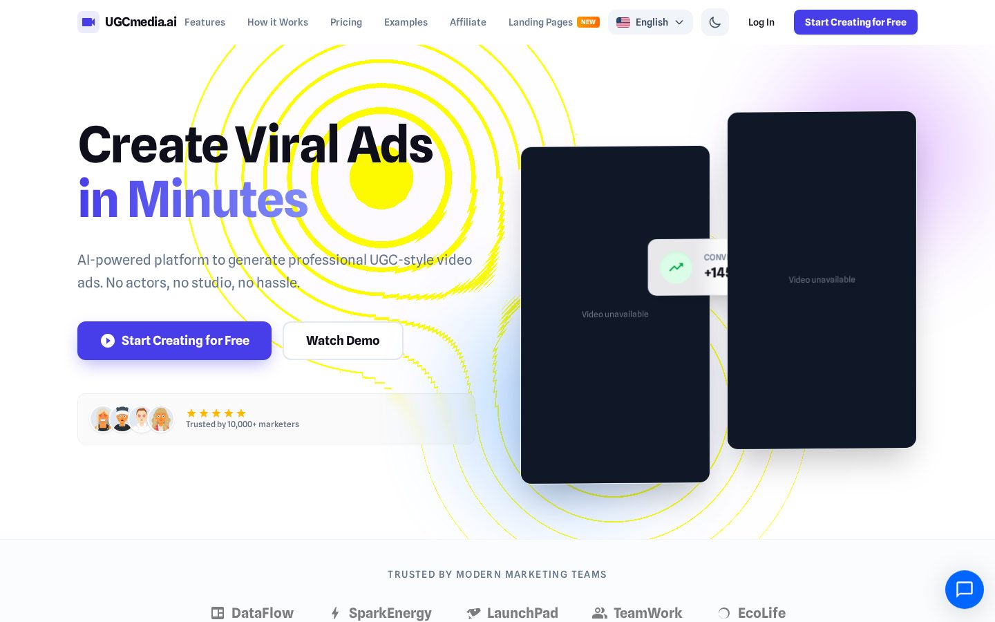 UGCmedia.ai Homepage
