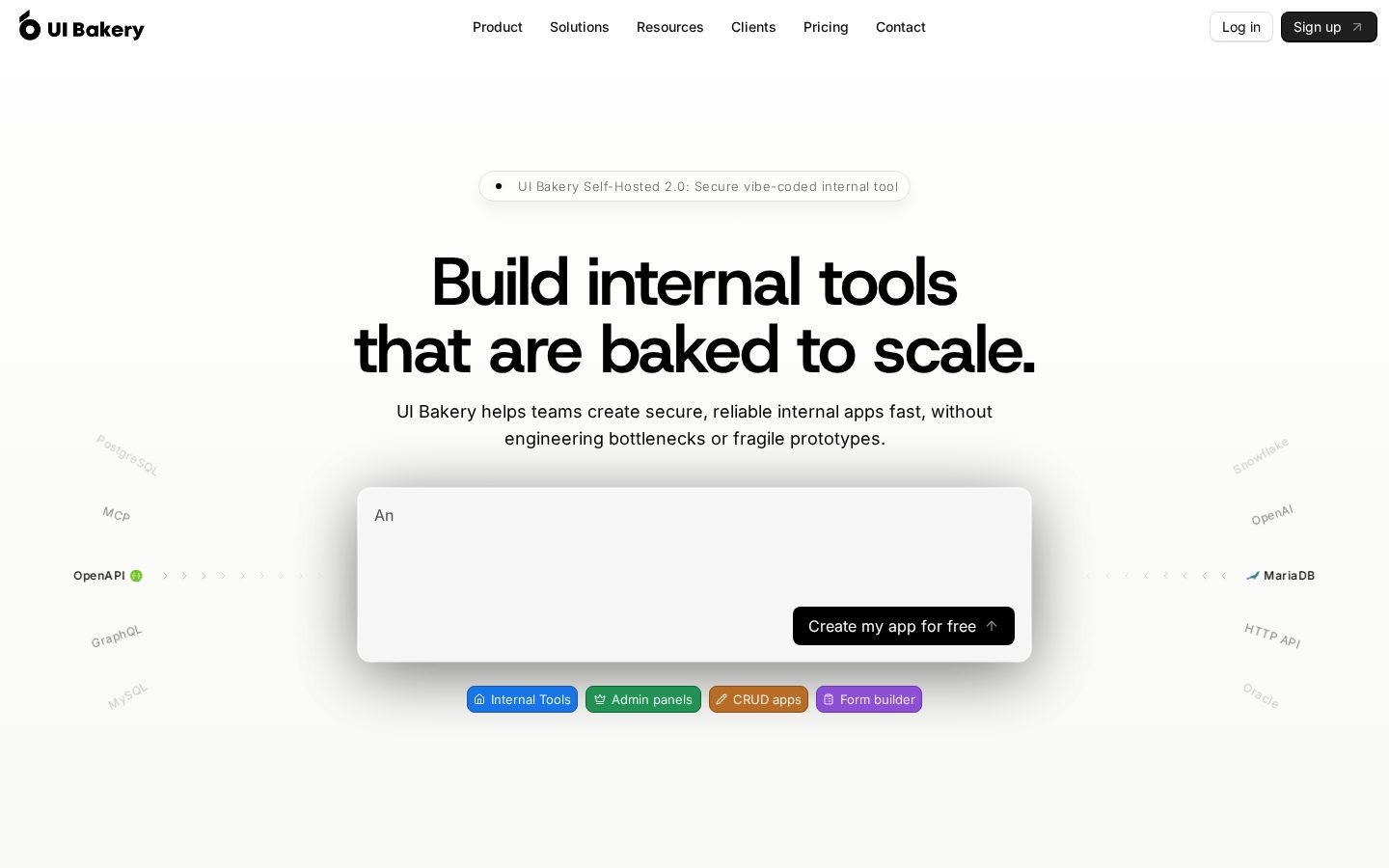 UI Bakery App Agent Homepage