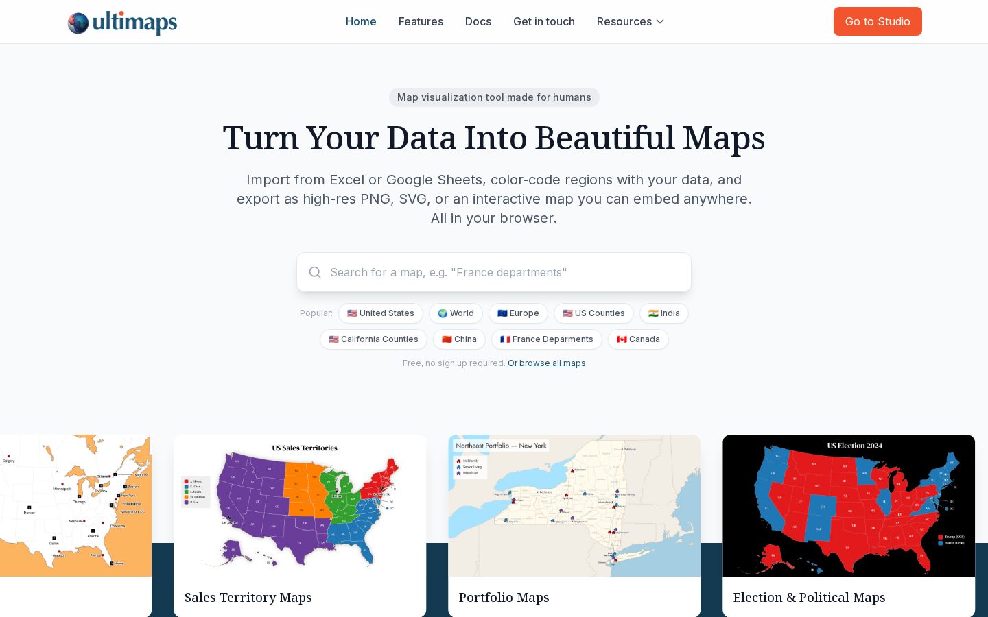 Ultimaps Homepage