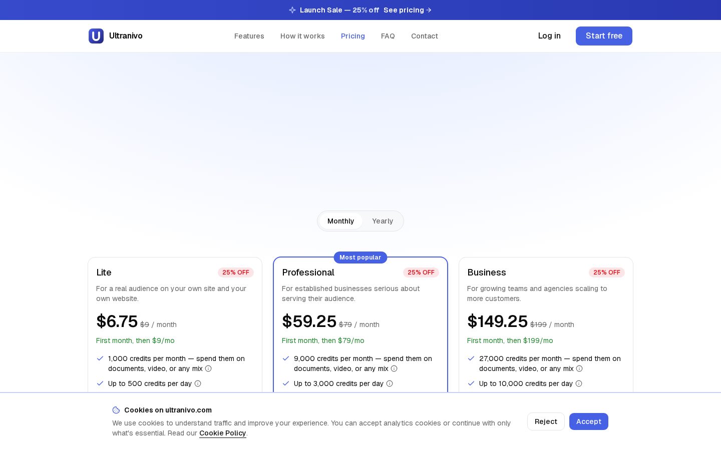Ultranivo Pricing