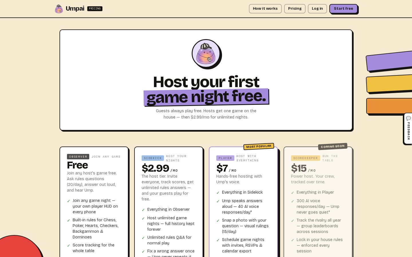 Umpai Pricing