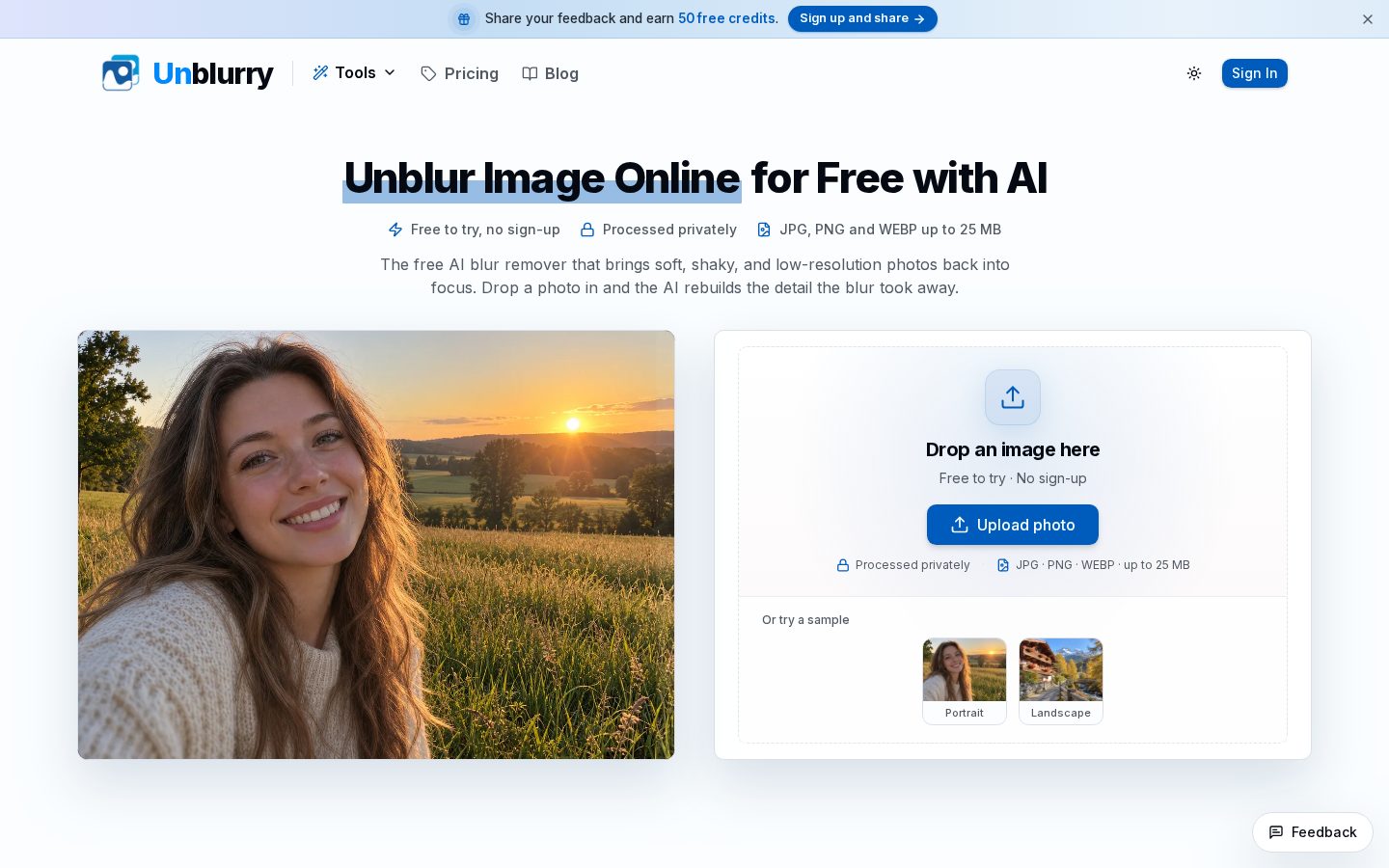 Unblurry Homepage