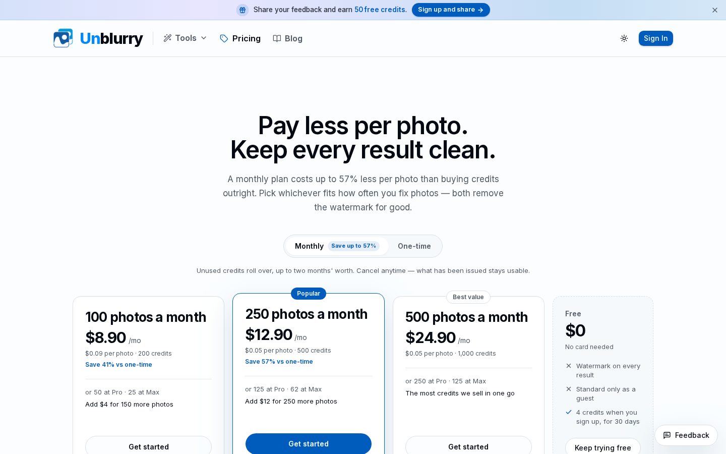 Unblurry Pricing