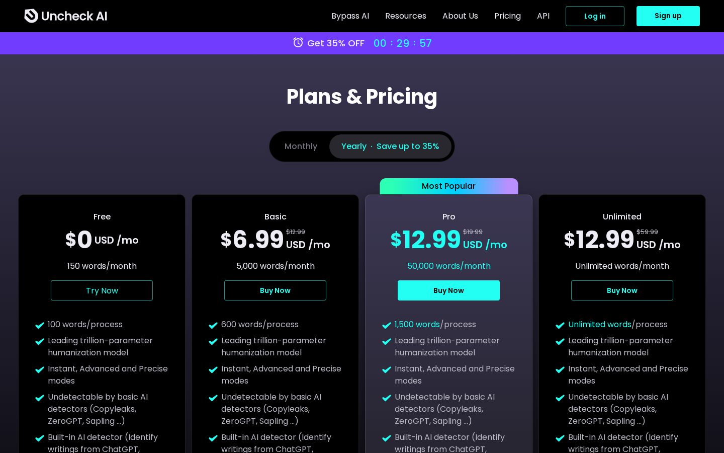 Uncheck AI Pricing