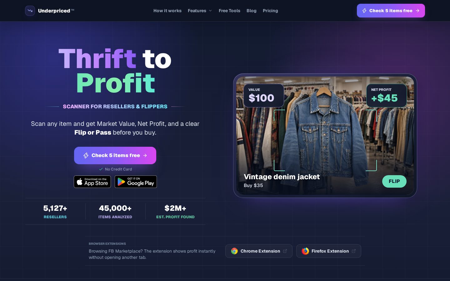 Underpriced Homepage