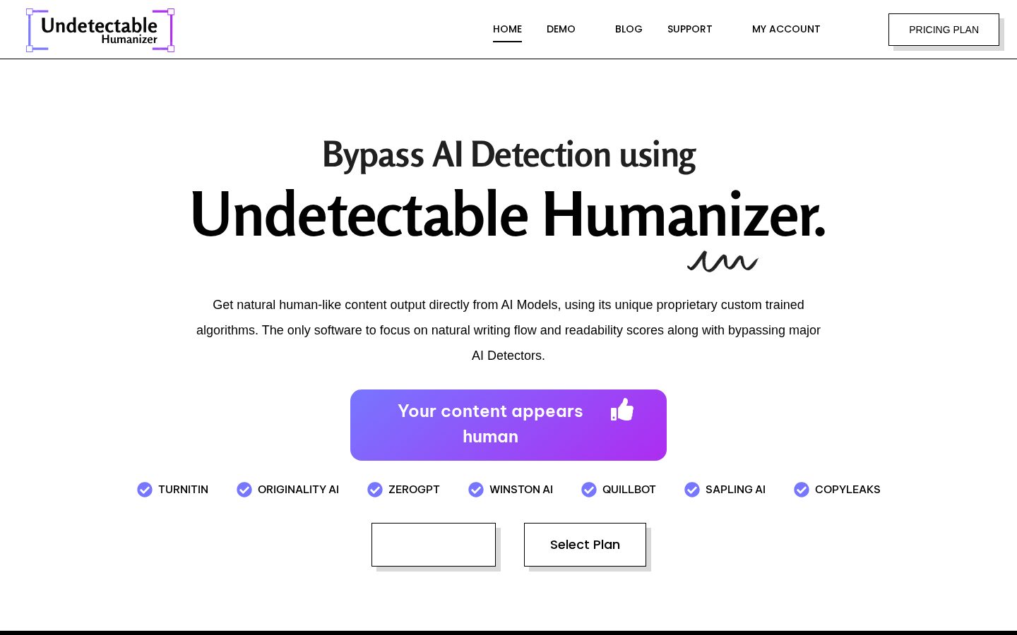 Undetectable Humanizer Homepage