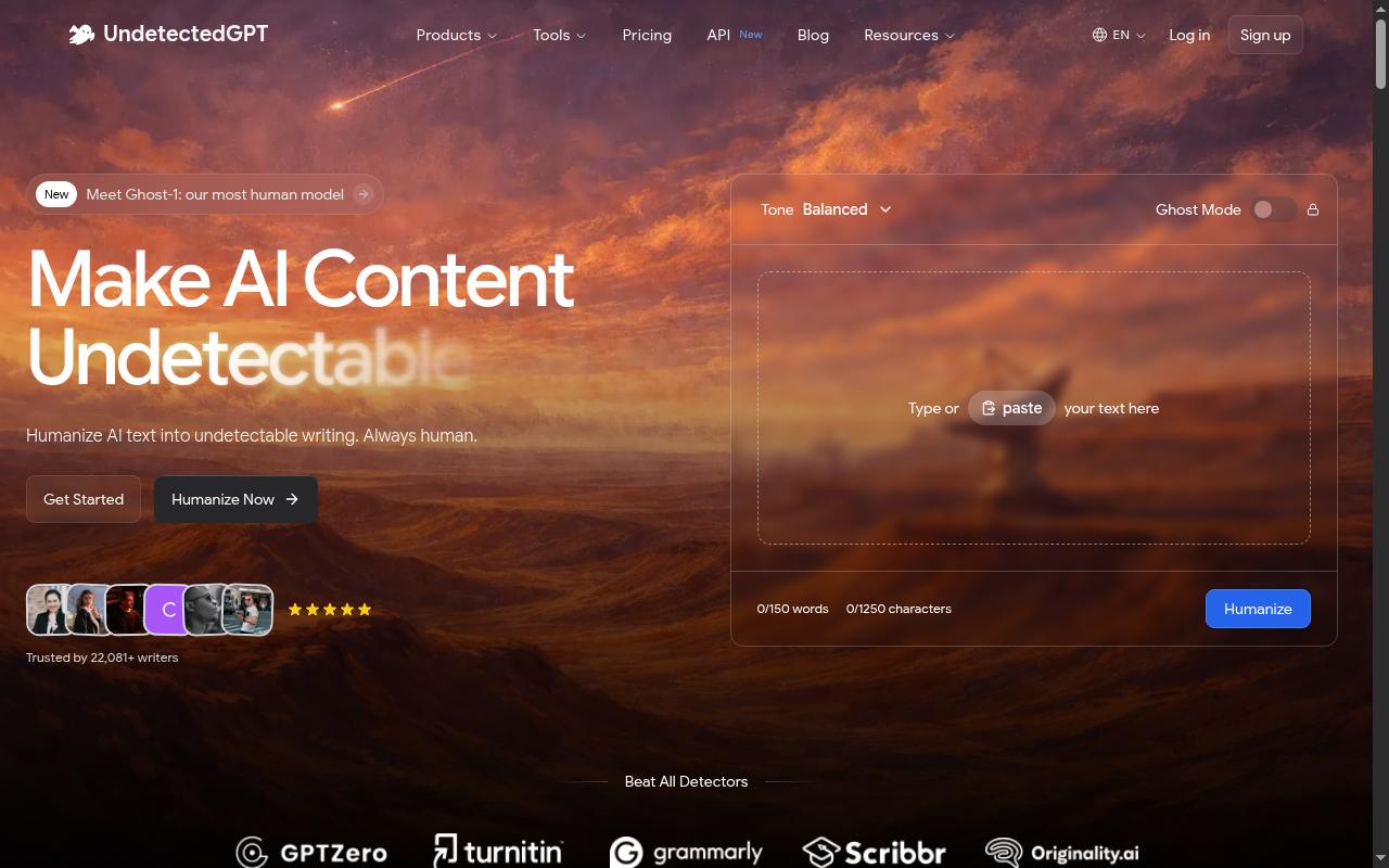 UndetectedGPT Homepage