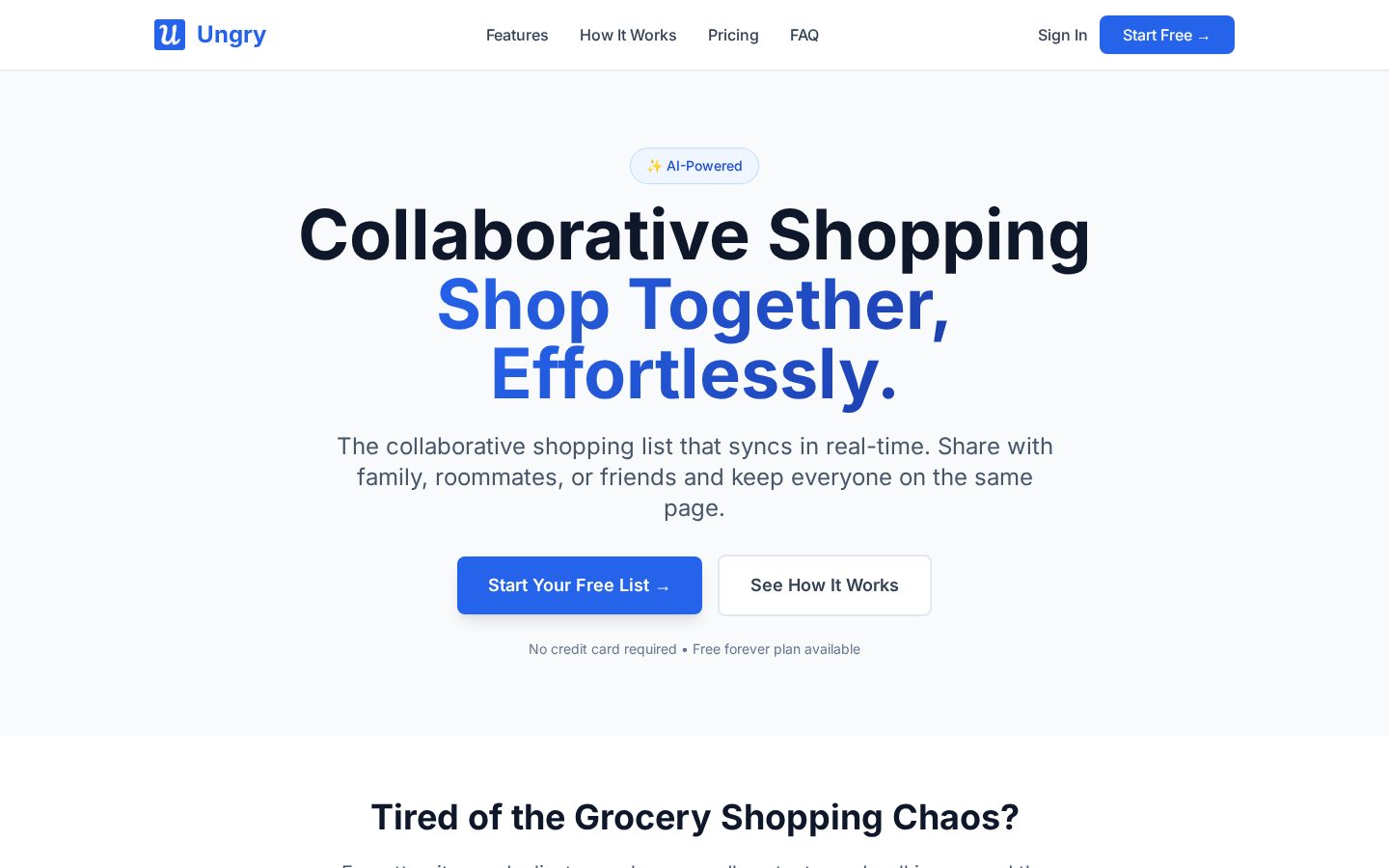 Ungry Homepage