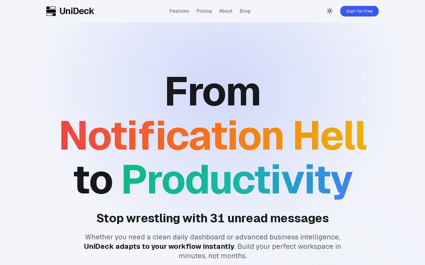 UniDeck Beta Homepage