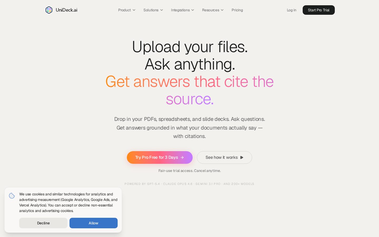 UniDeck Homepage