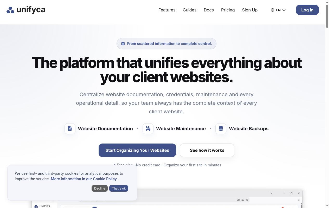 Unifyca Homepage