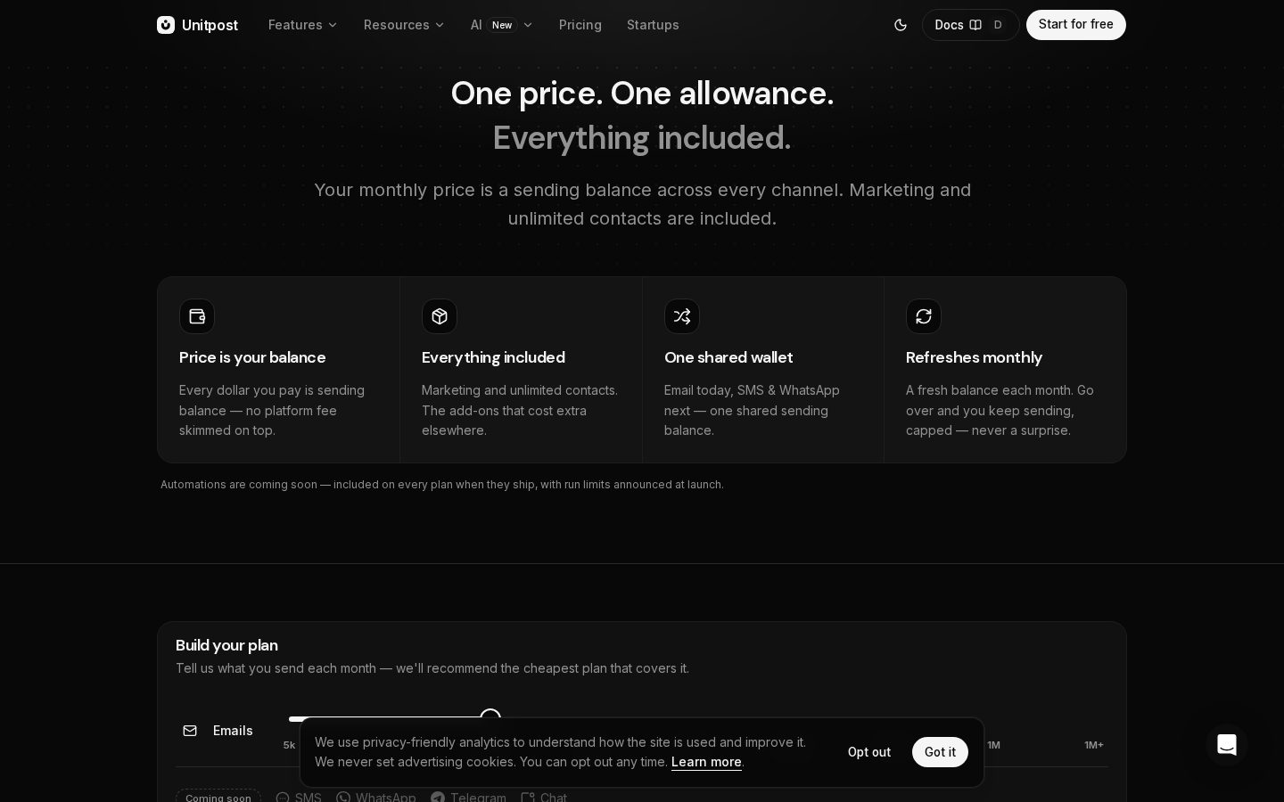 Unitpost Pricing