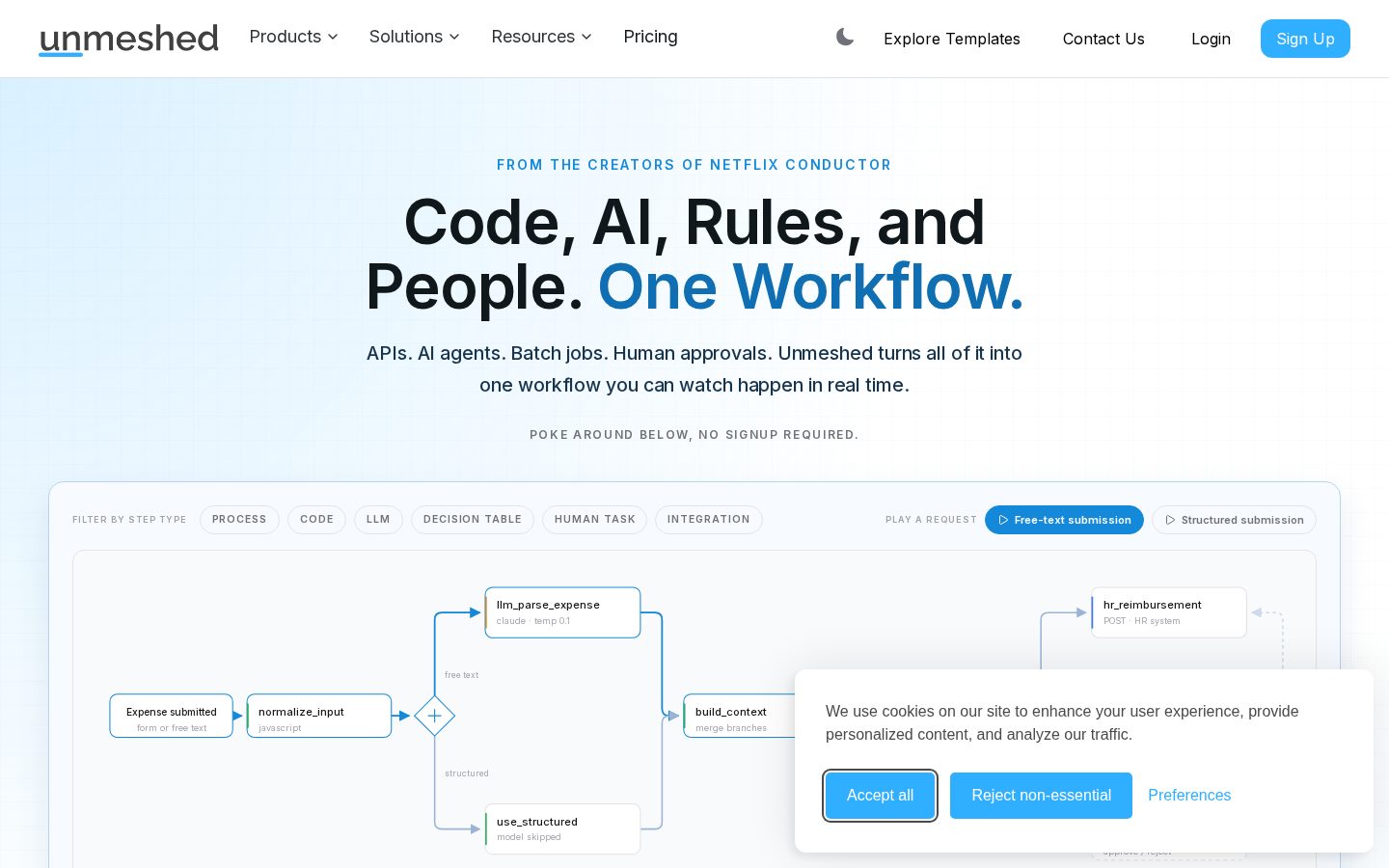 Unmeshed Homepage