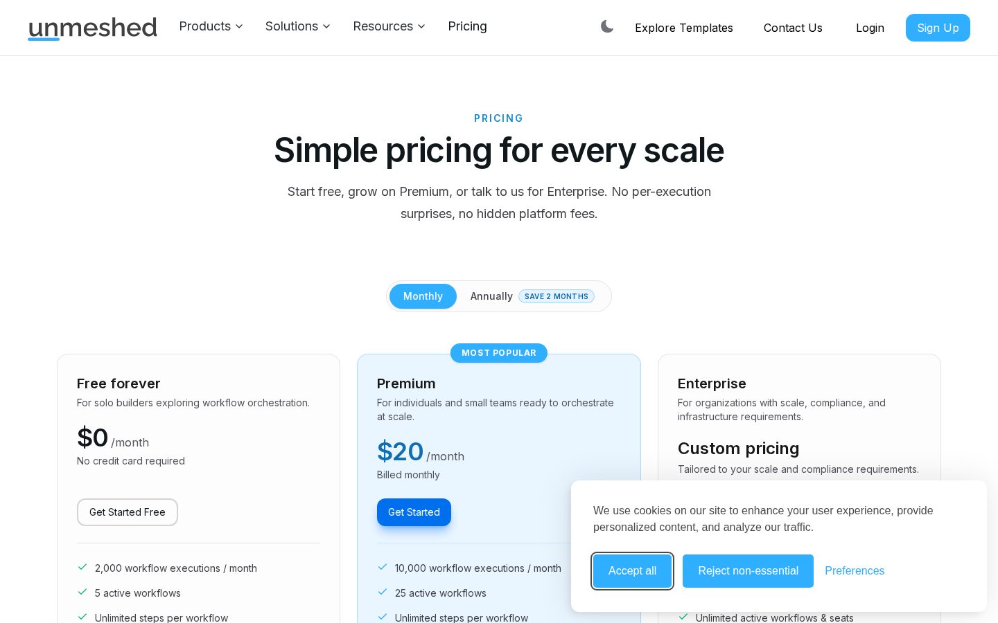 Unmeshed Pricing