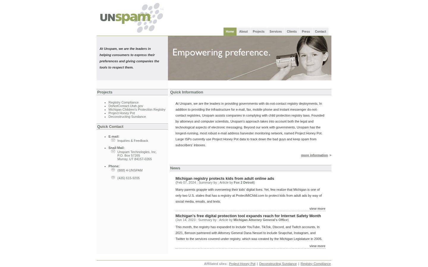 Unspam Homepage