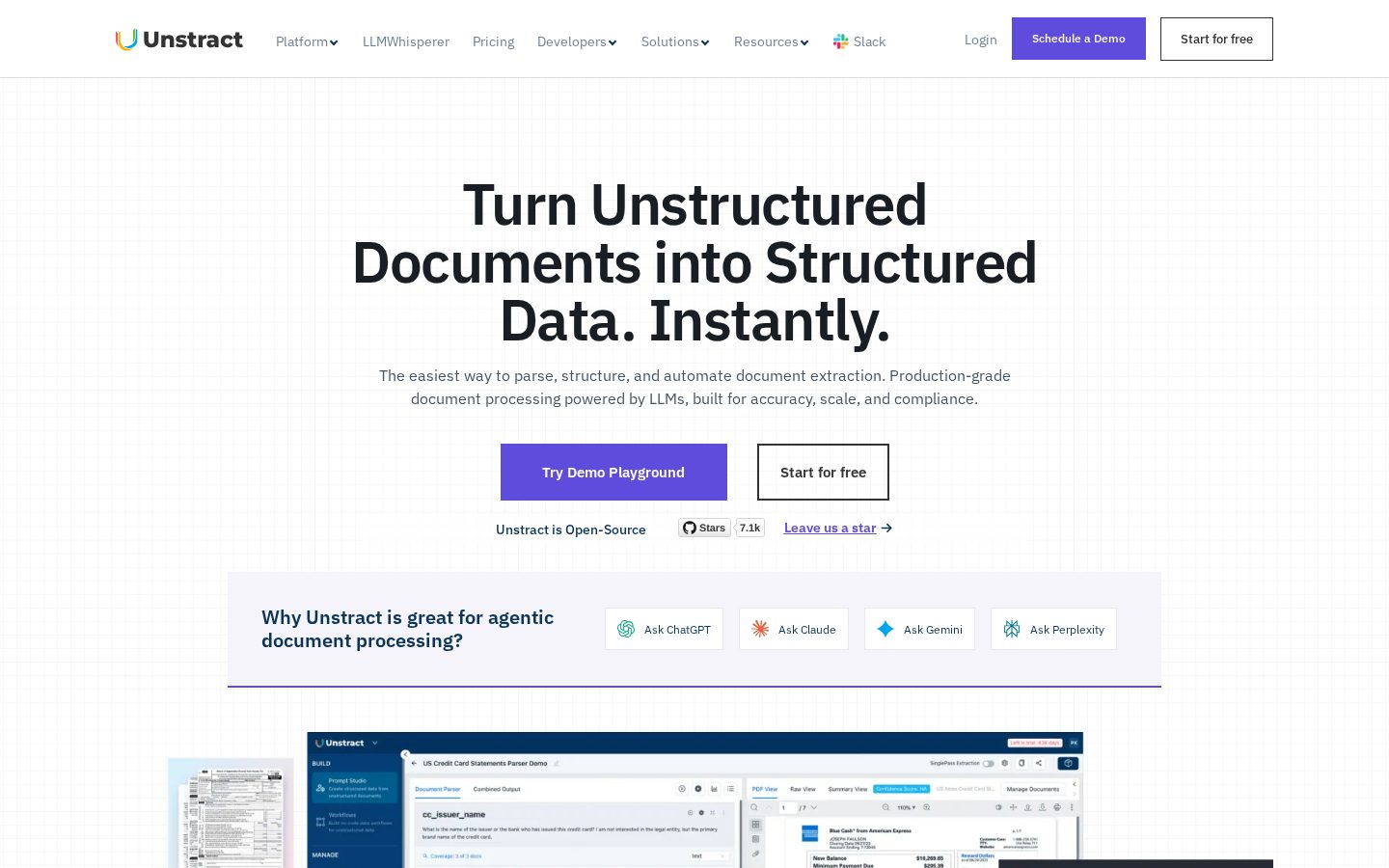 Unstract Homepage