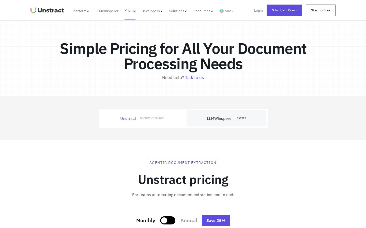 Unstract Pricing