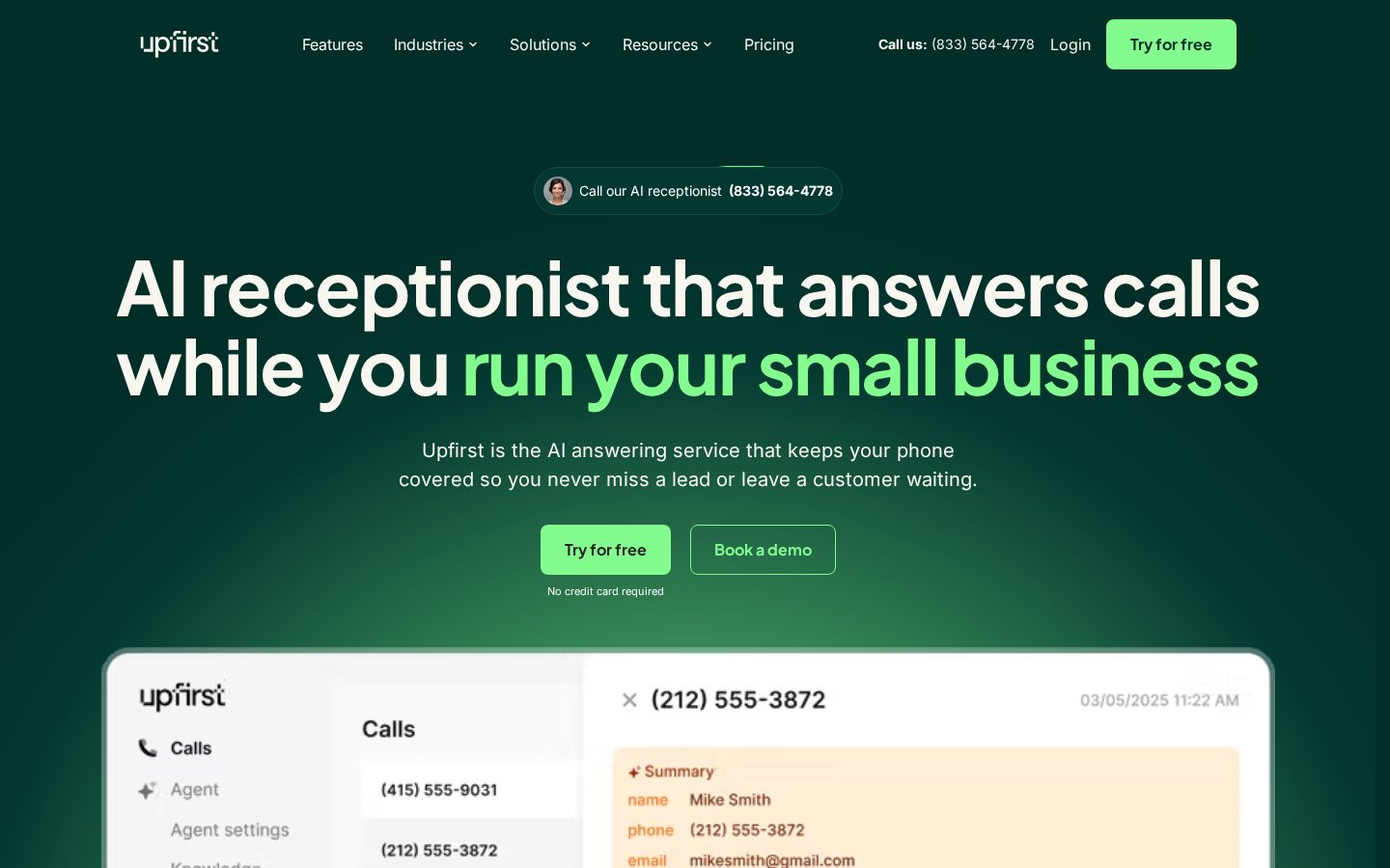 Upfirst Homepage