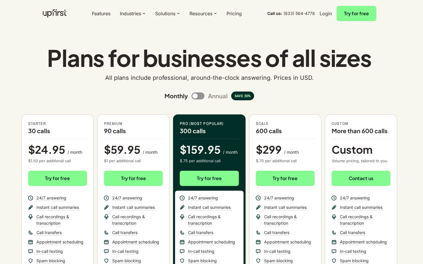 Upfirst Pricing