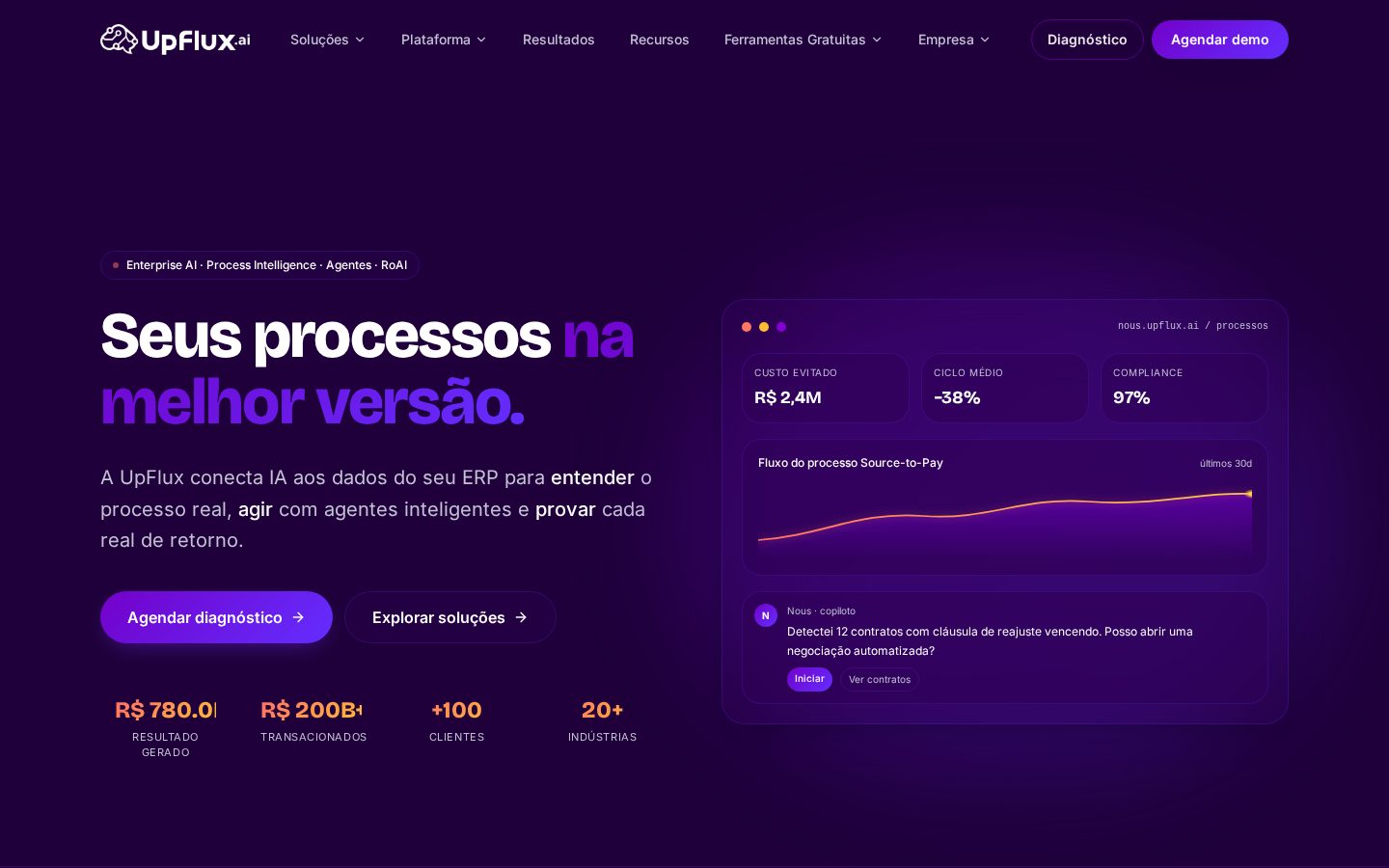 UpFlux Homepage
