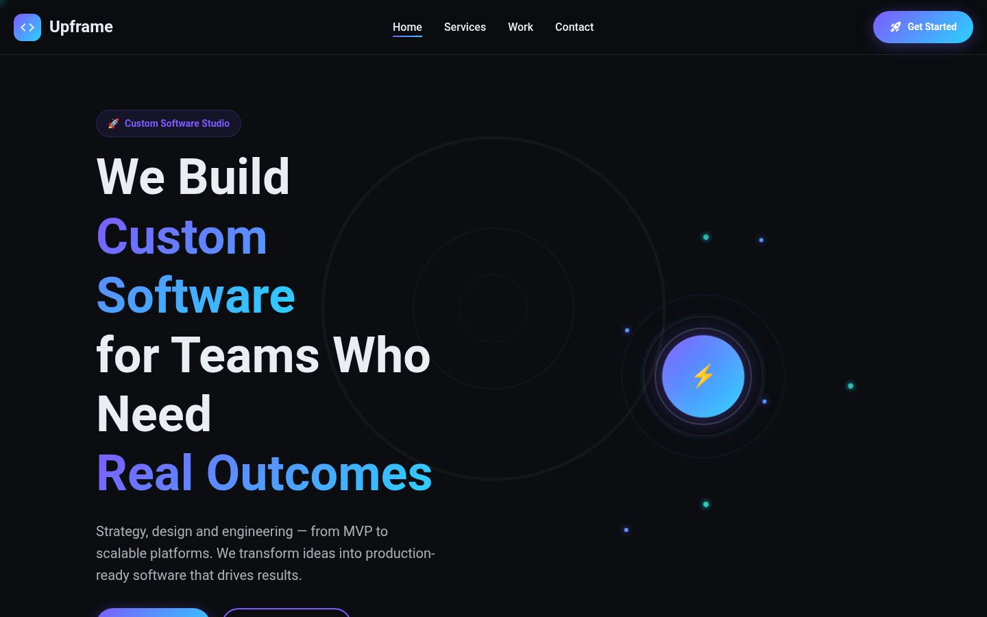 Upframe Homepage