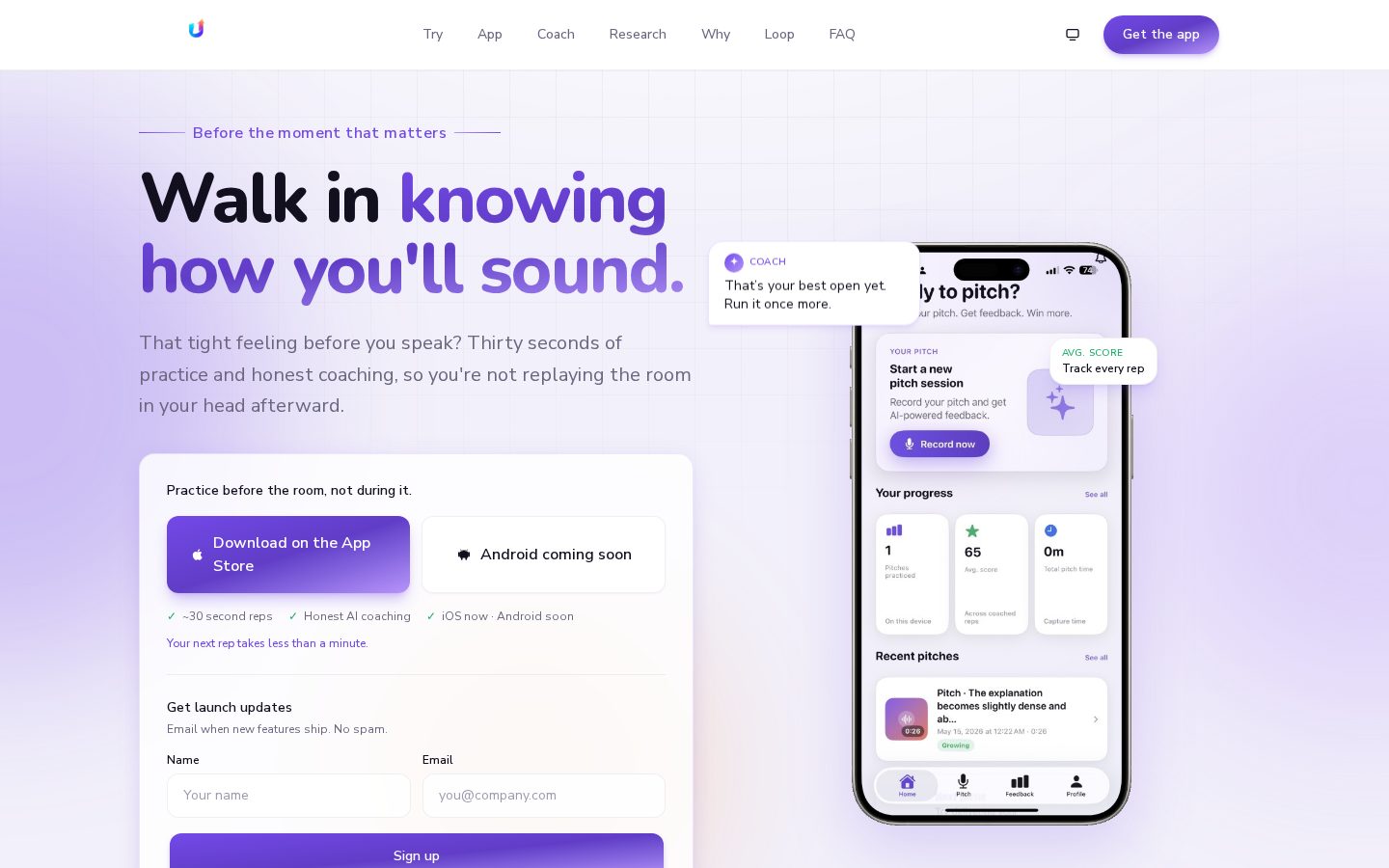 UPitch Homepage