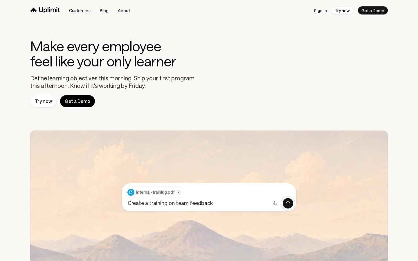 Uplimit Homepage