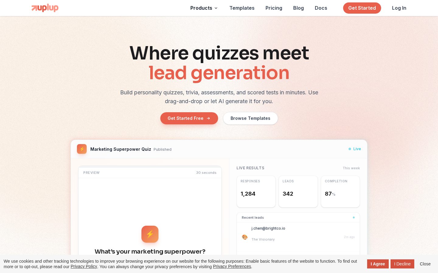 Uplup Homepage