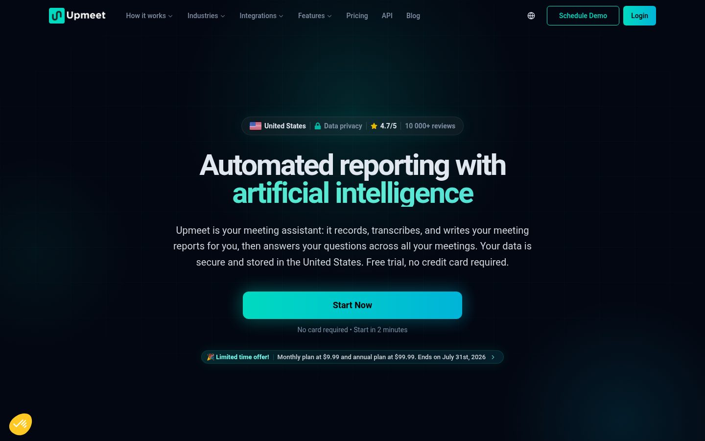 UpMeet Homepage