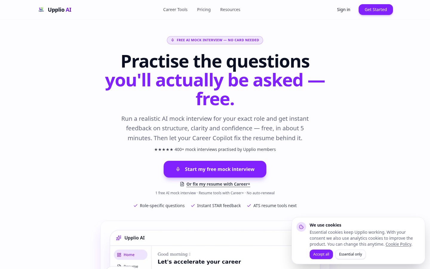 Upplio AI Homepage
