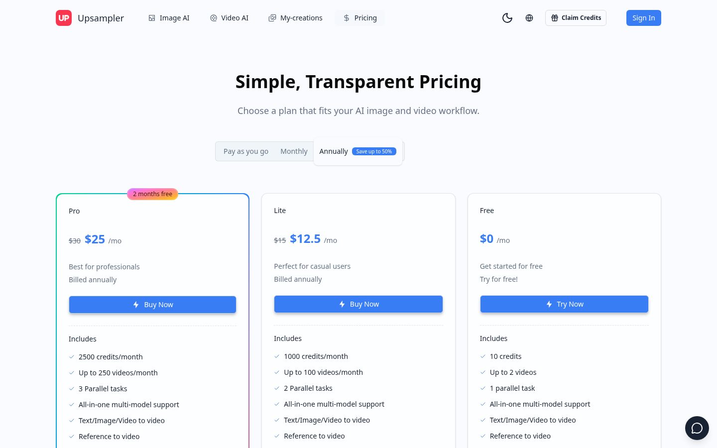 Upsampler Pricing