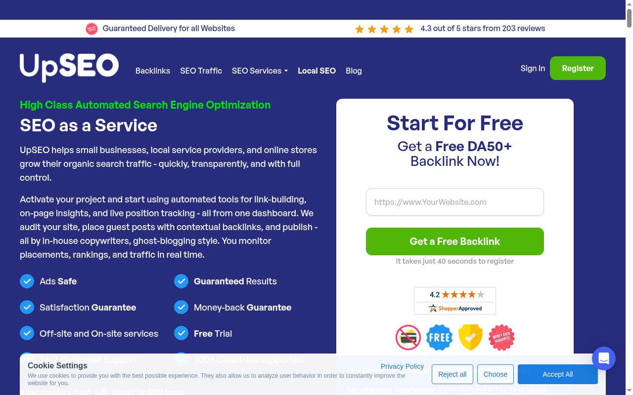 UpSEO Homepage