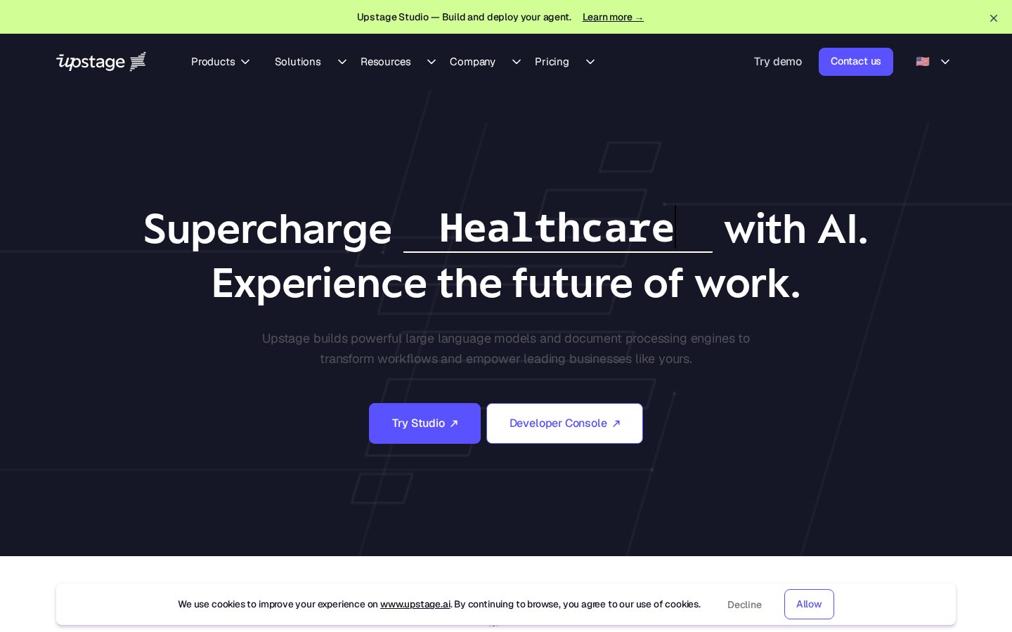 Upstage AI Homepage