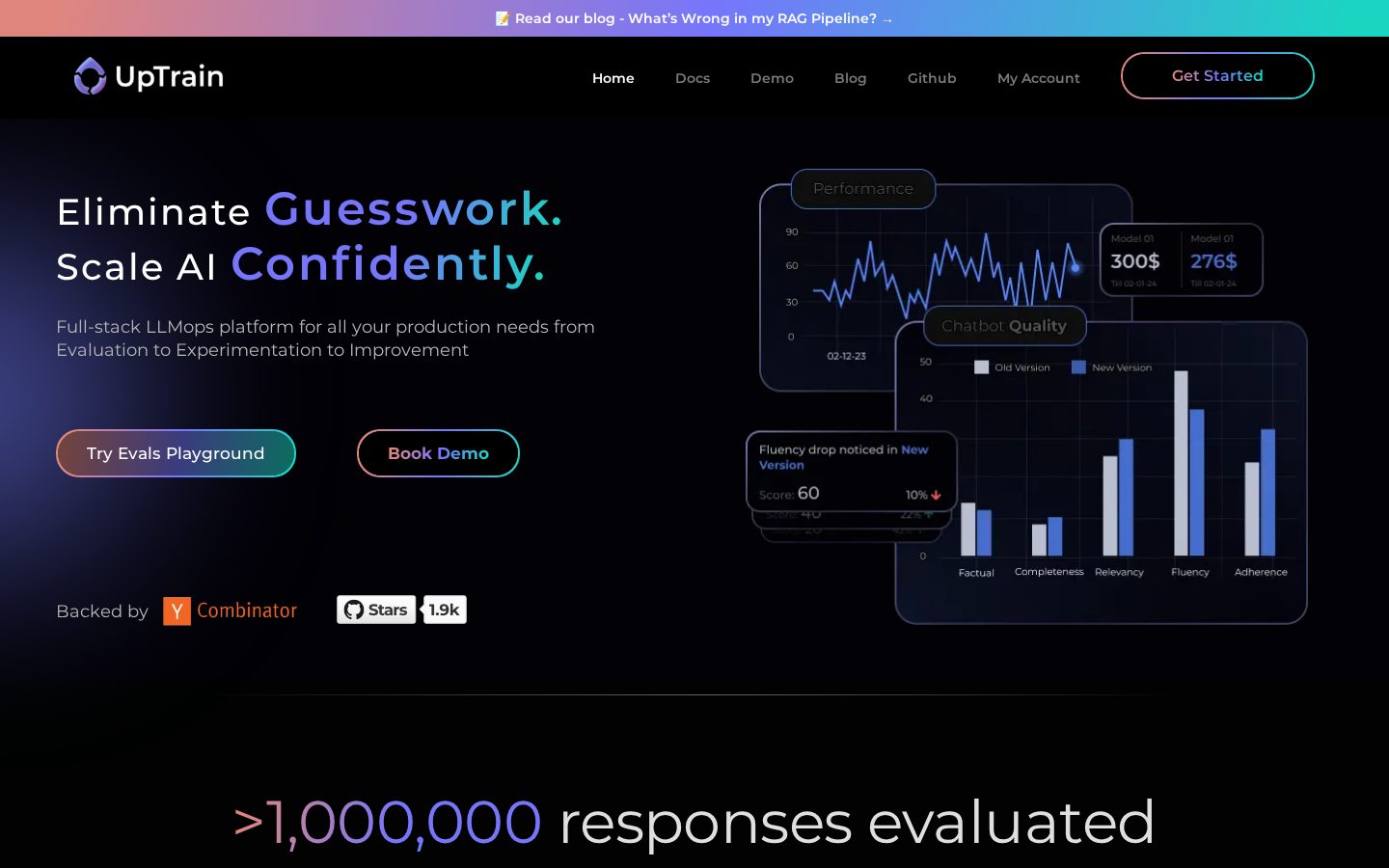 UpTrain Homepage