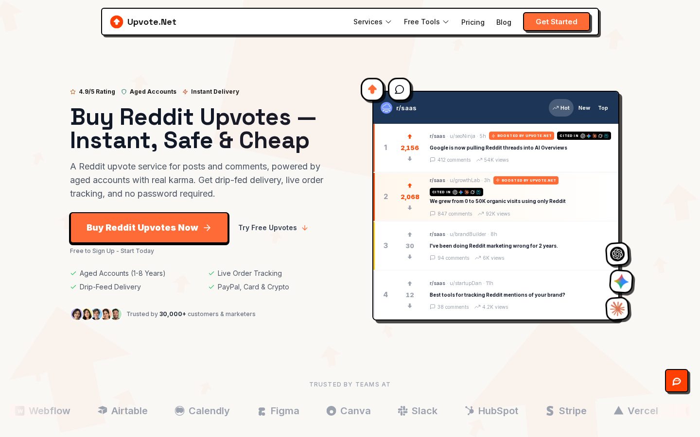 Upvote.Net Homepage