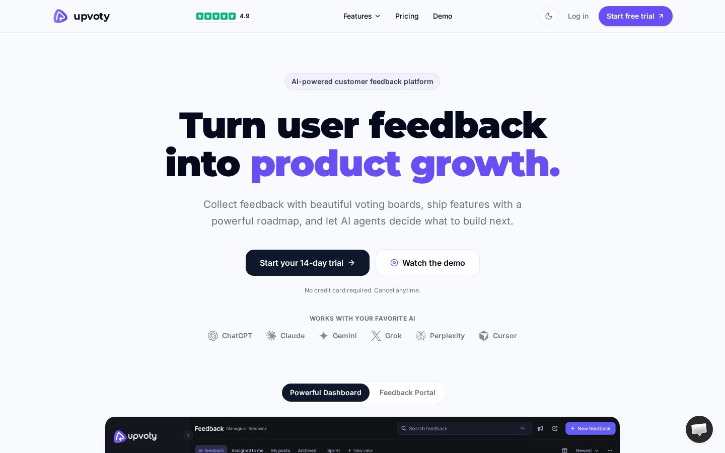 Upvoty Homepage