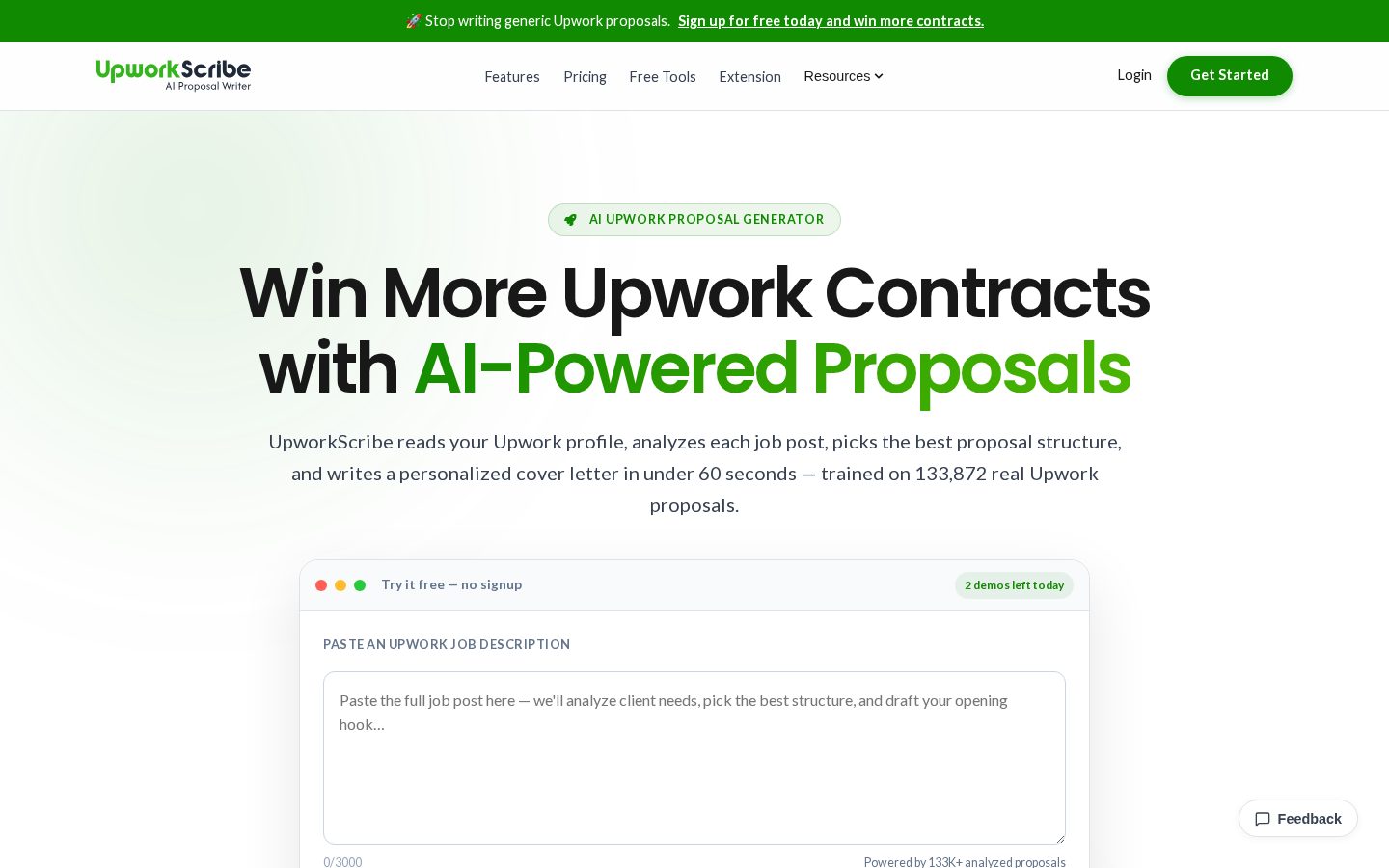UpworkScribe Homepage