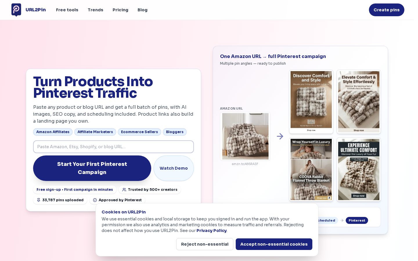 URL2Pin Homepage