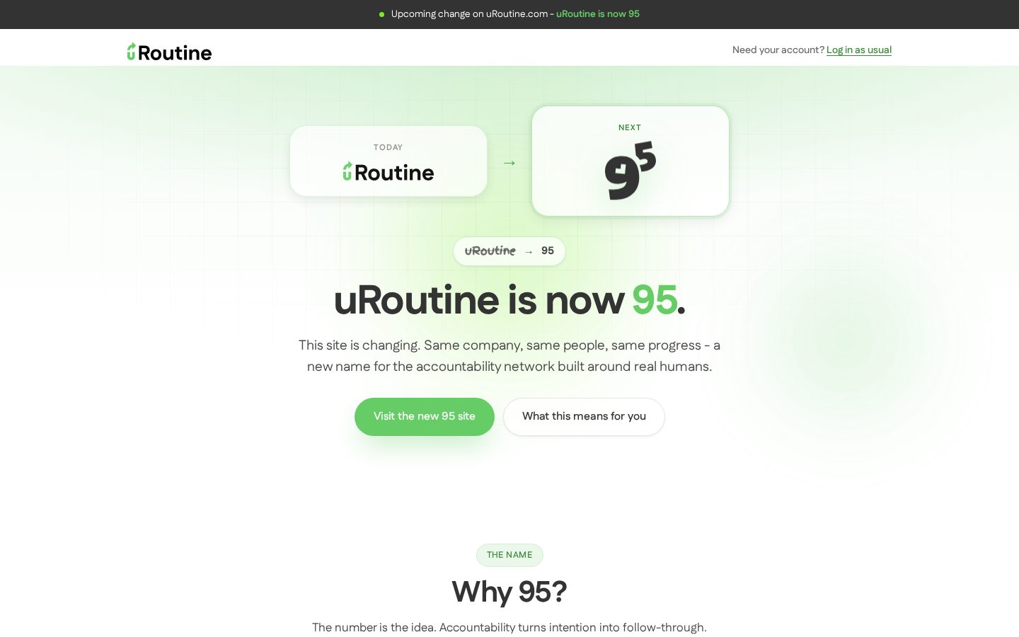 uRoutine Homepage