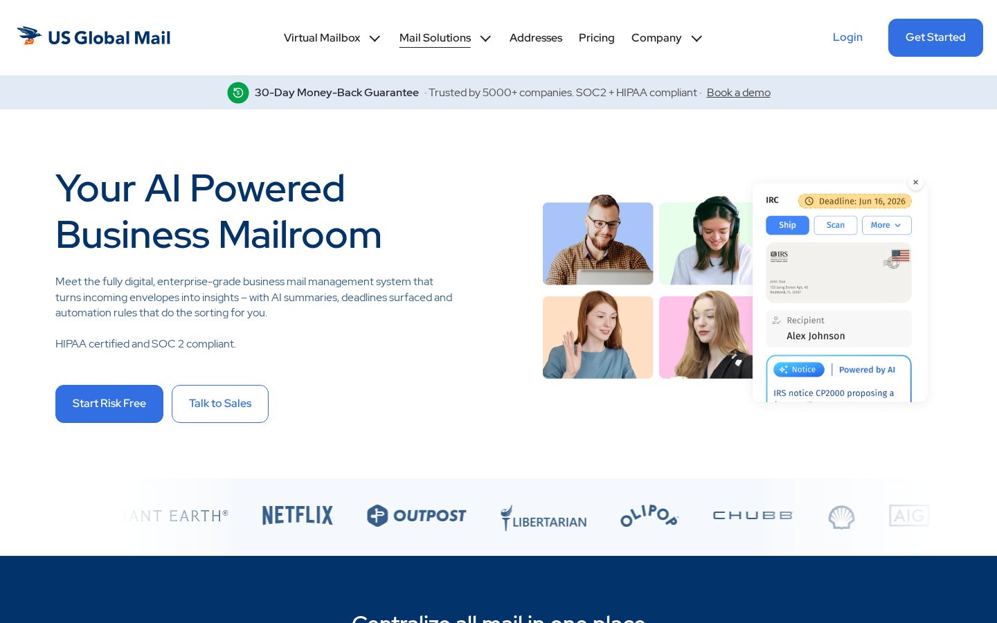 US Global Mail Homepage