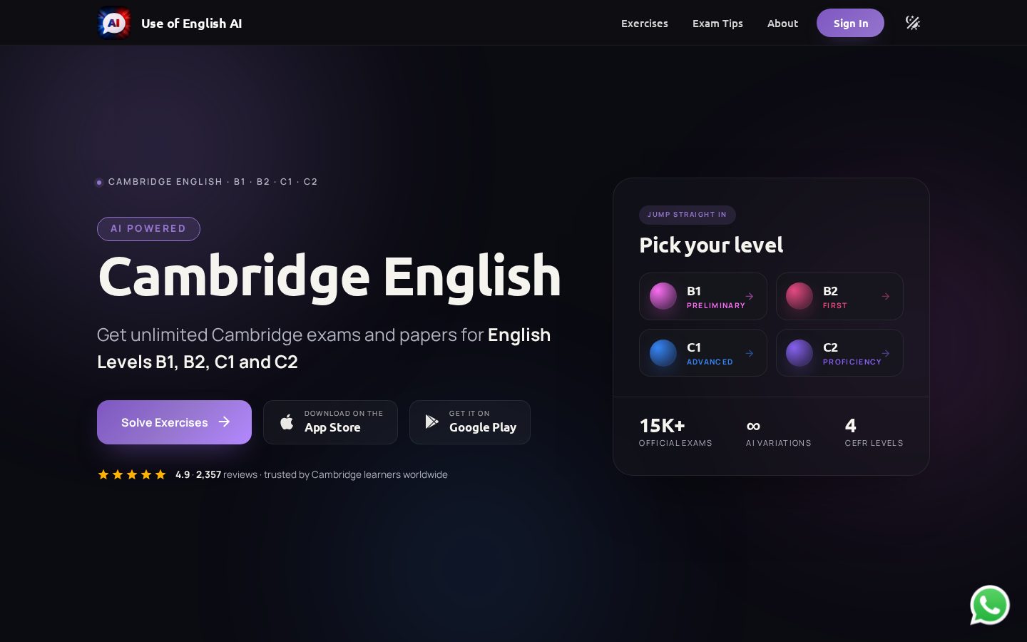 Use of English AI Homepage