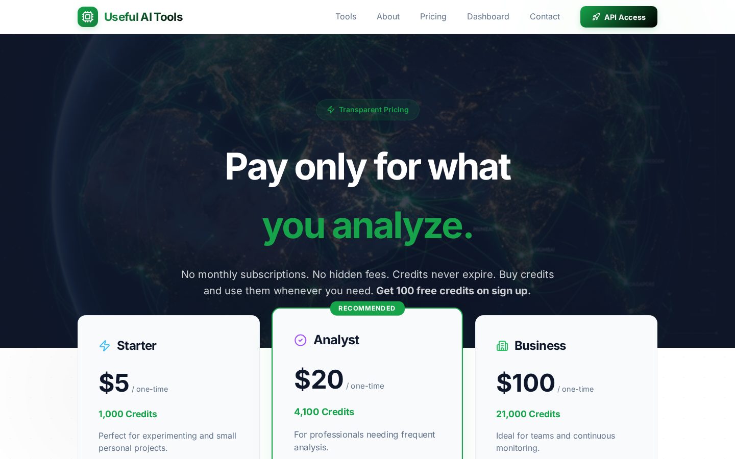 Useful AI Tools Pricing