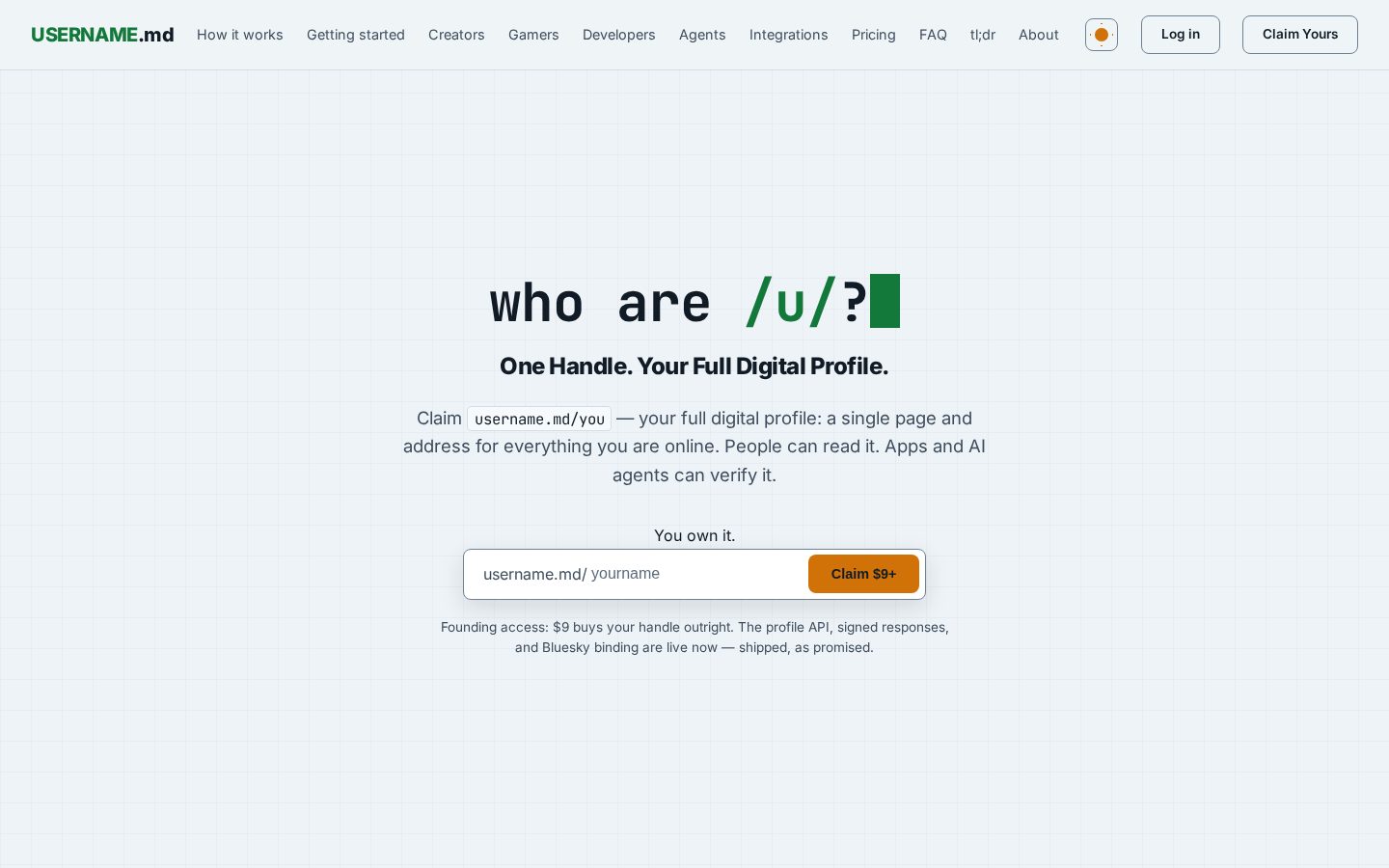 username.md Homepage