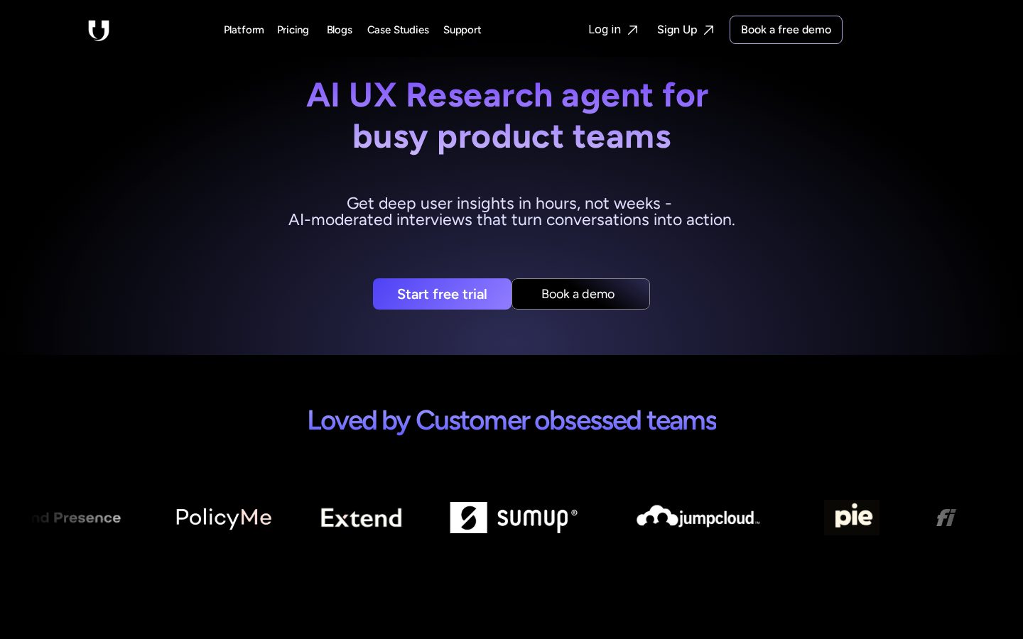Userology AI Homepage