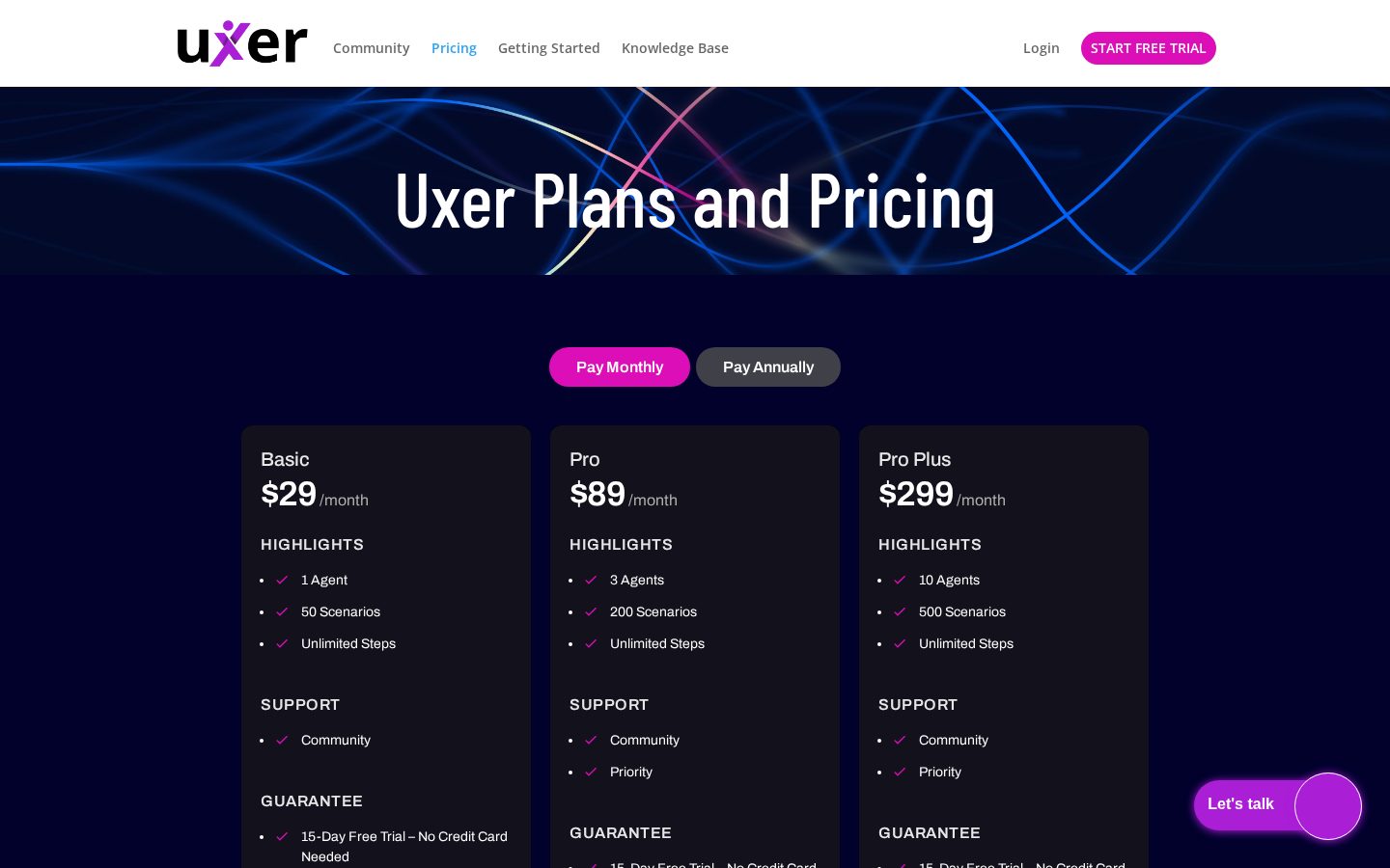 Uxer AI Pricing
