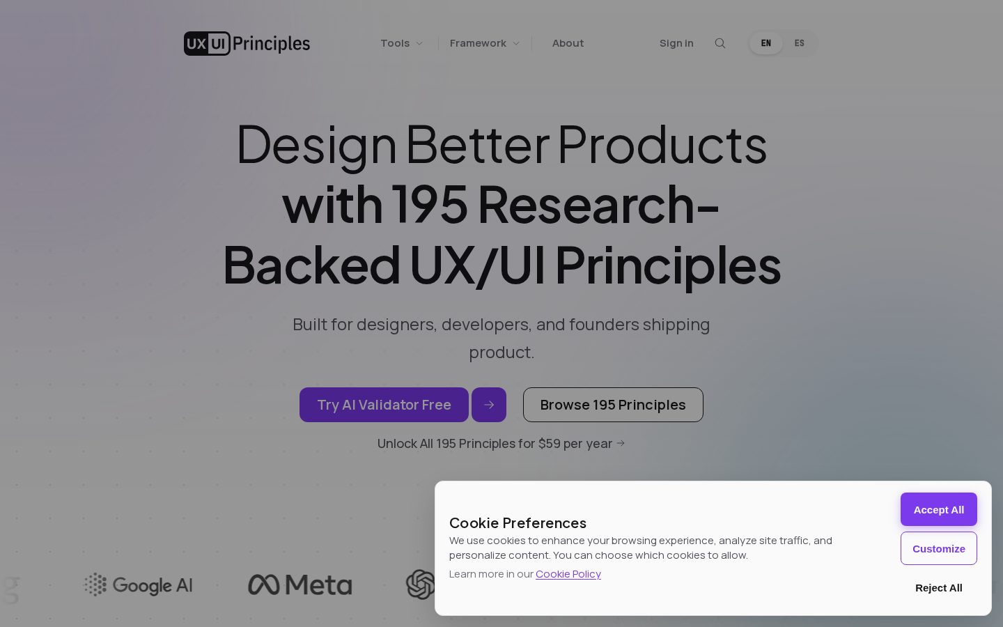 UXUI Principles Homepage
