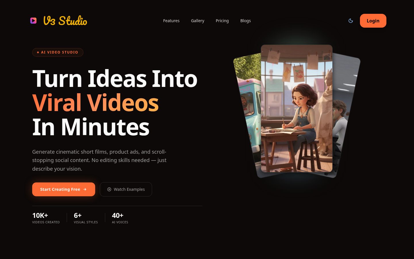 V3 Studio Homepage